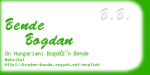 bende bogdan business card